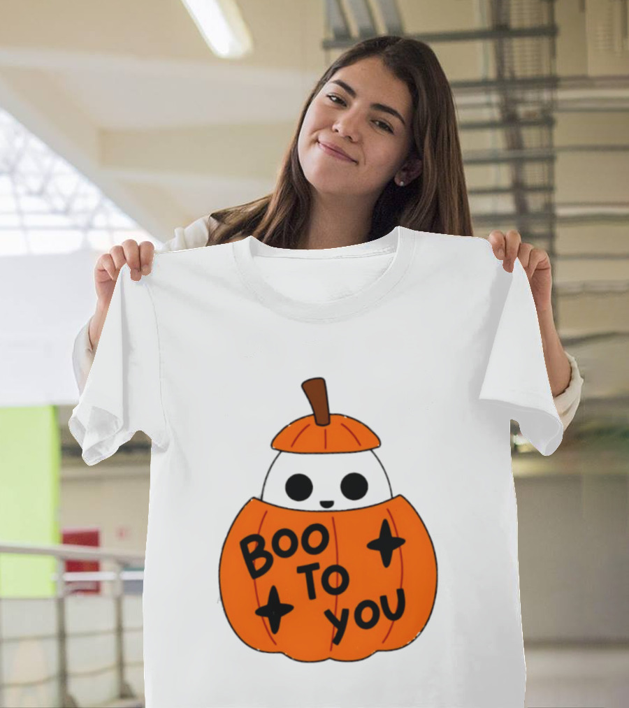 Boo To You 2026 Halloween Ghost In Pumpkin T-Shirt
