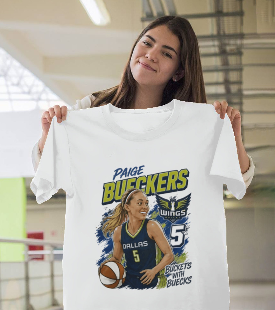 Paige Bueckers Dallas Wings 5 Buckets With Buecks WNBA Basketball T-Shirt