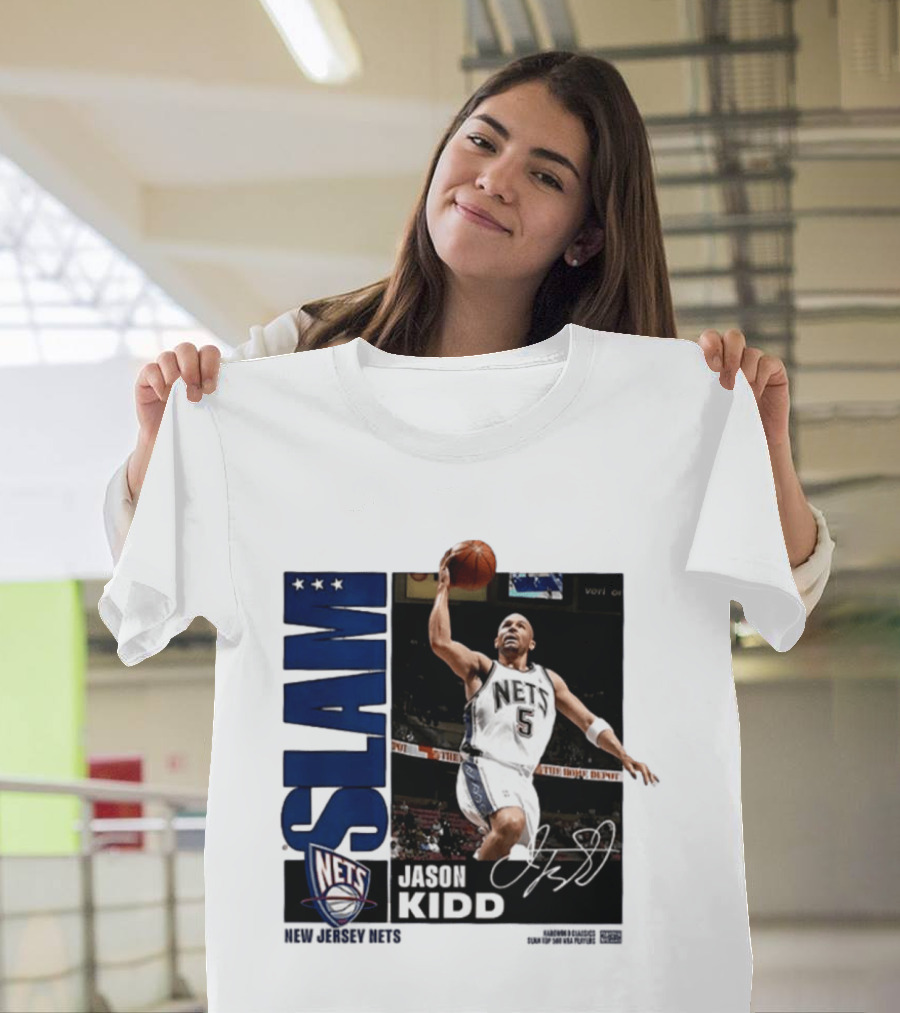Jason Kidd SLAM New Jersey Nets Five Time First Team All NBA T-Shirt