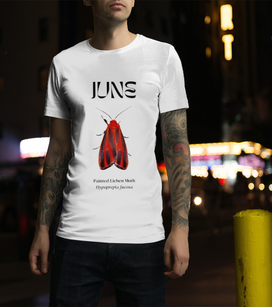 June Hypoprepia Fucosa Painted Lichen Moth T-Shirt