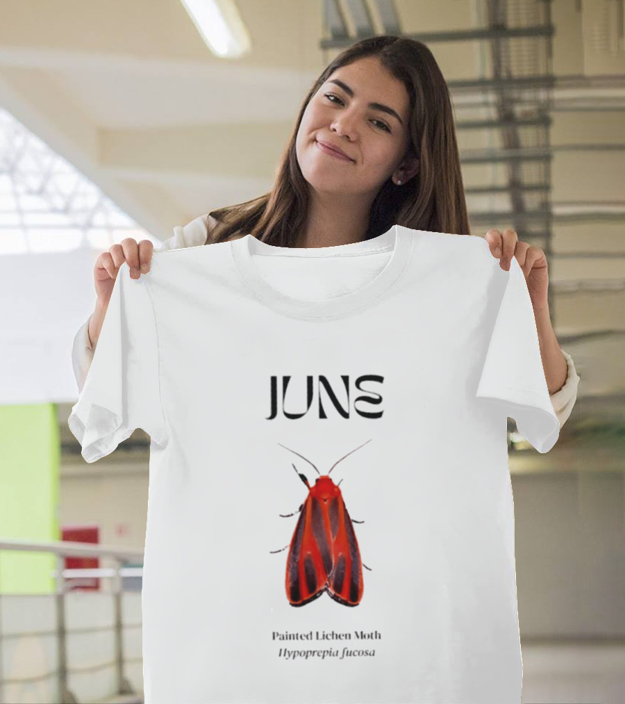June Hypoprepia Fucosa Painted Lichen Moth T-Shirt