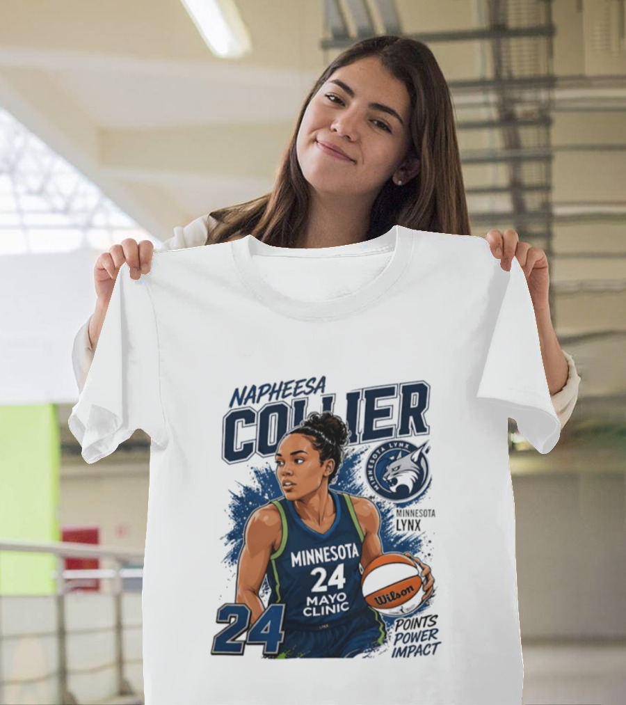 Napheesa Collier Minnesota Lynx WNBA 2026 Points Per Impact 24 T-Shirt