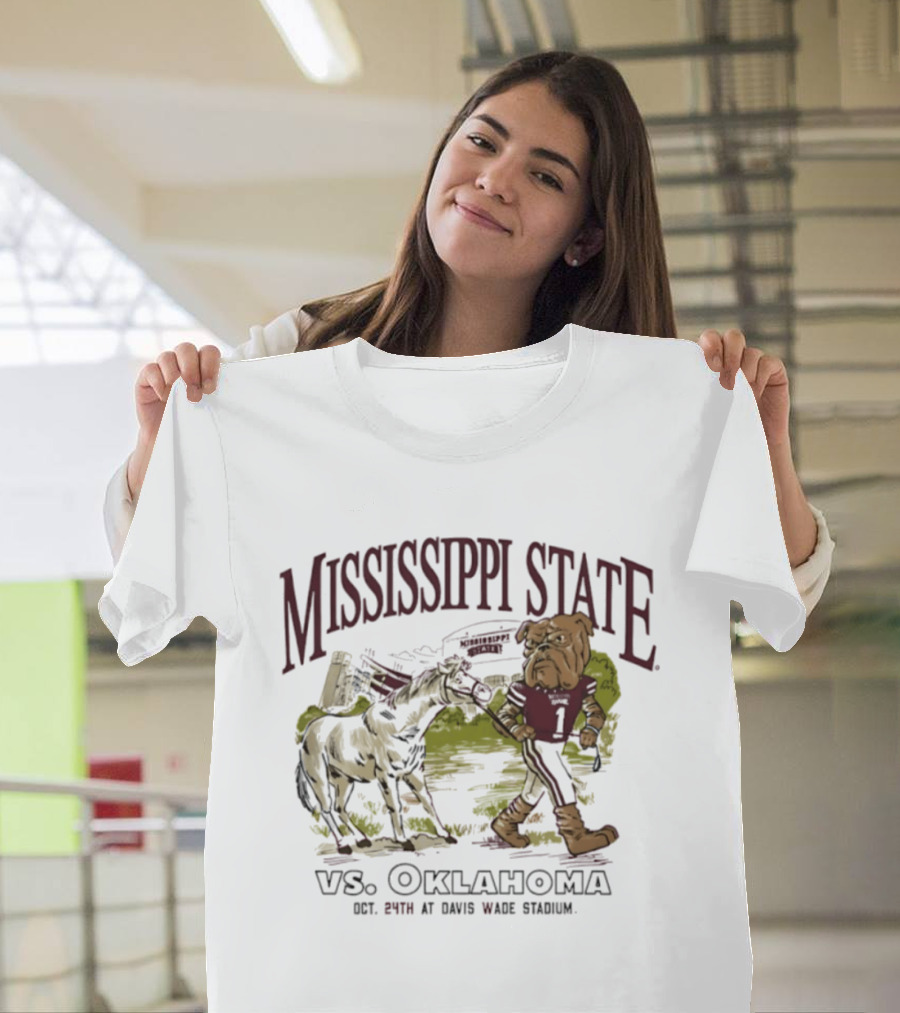 Mississippi State Vs Oklahoma 2026 Game Day At Davis Wade Stadium T-Shirt