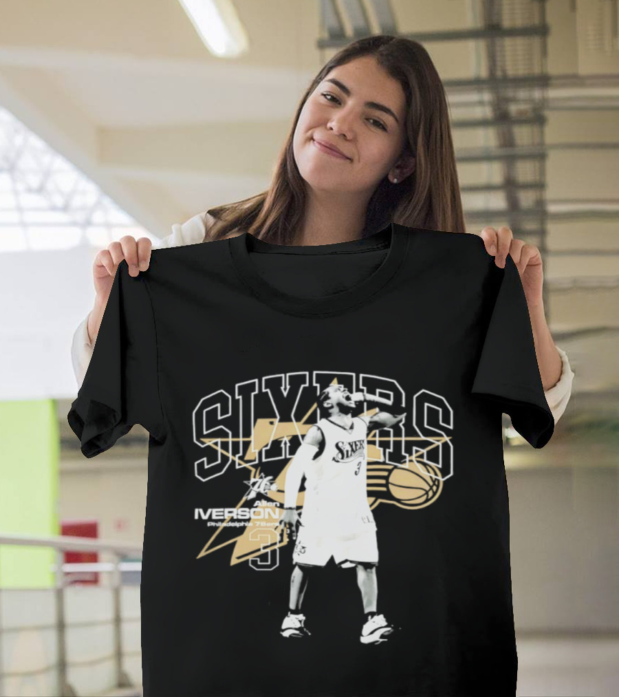 Allen Iverson Philadelphia 76ers Number 3 Scream Hardwood Sixers Legend T-Shirt