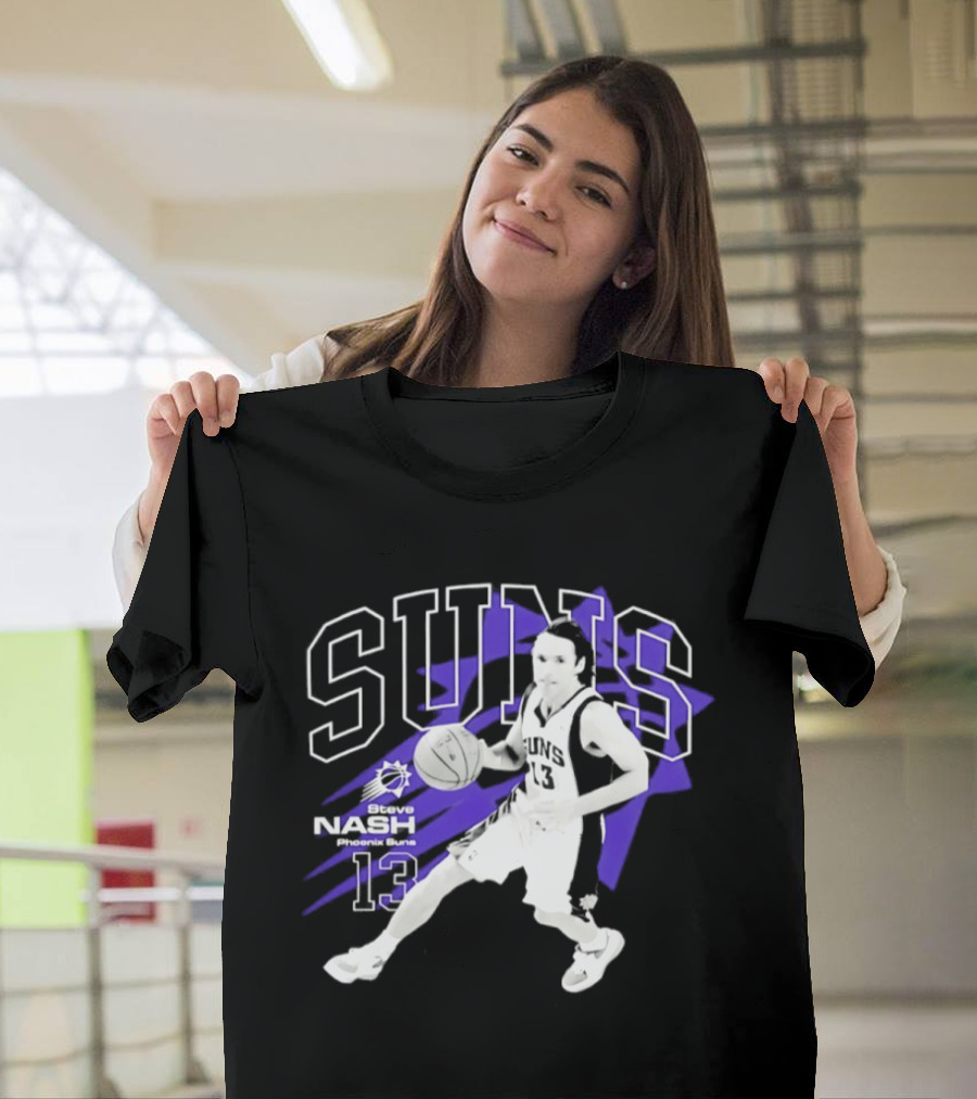Phoenix Suns Steve Nash Number 13 Hardwood Classic Basketball Player T-Shirt