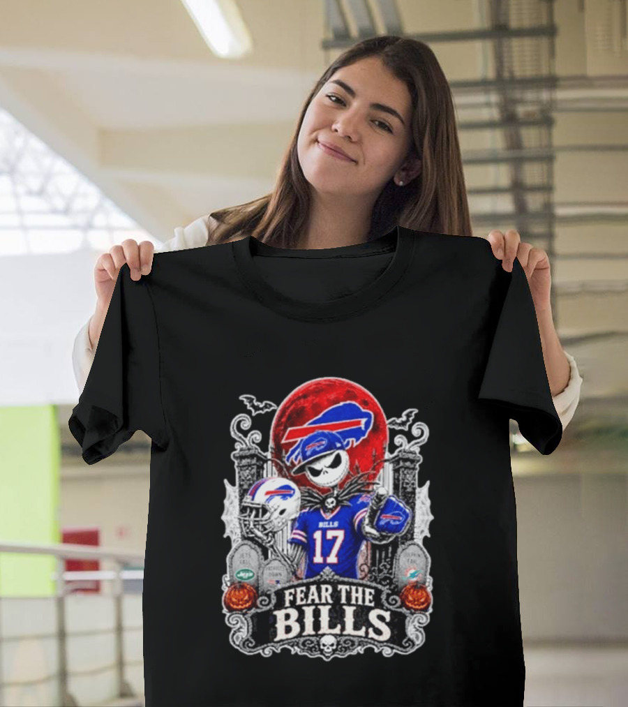 Jack Skellington Buffalo Bills Fear The Bills Halloween Football T-Shirt