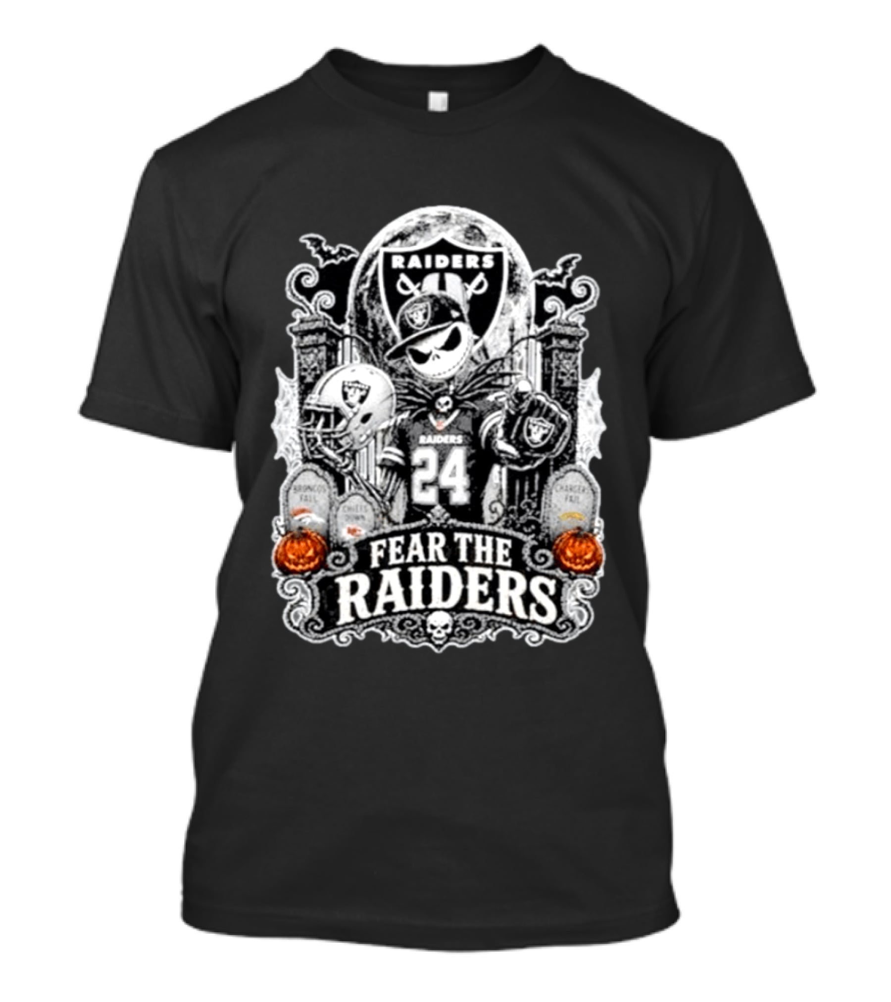 Jack Skellington Las Vegas Raiders Fear The Raiders Halloween NFL T-Shirt
