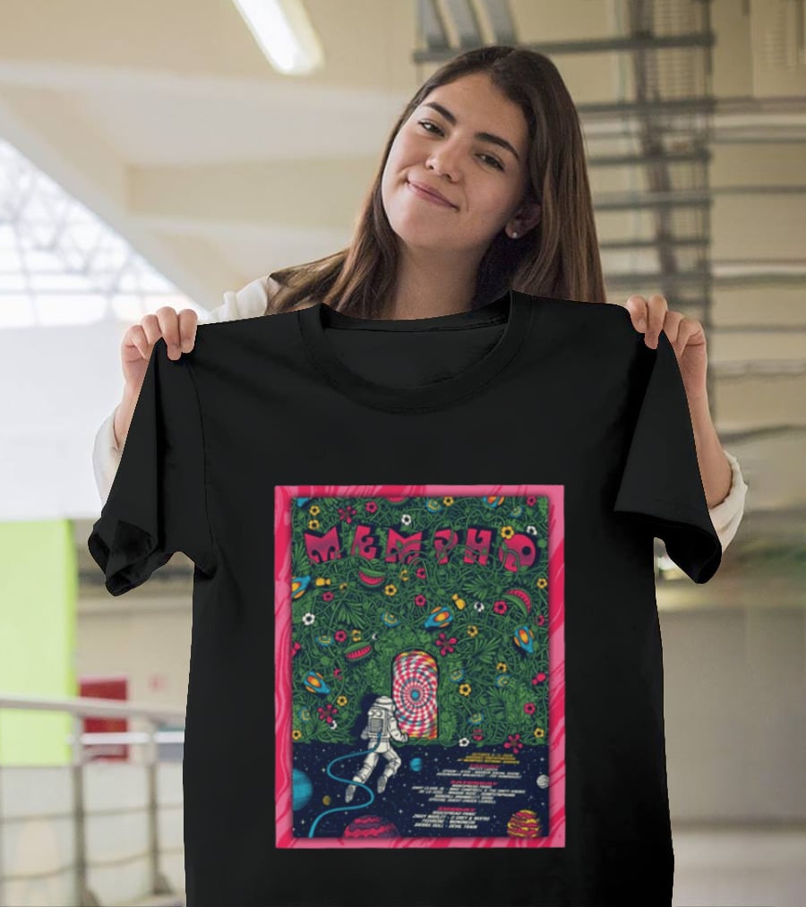 Mempho Festival 2026 October 9 10 Radians Amphitheater Memphis Botanic Garden Astronaut Cosmic Floral T-Shirt