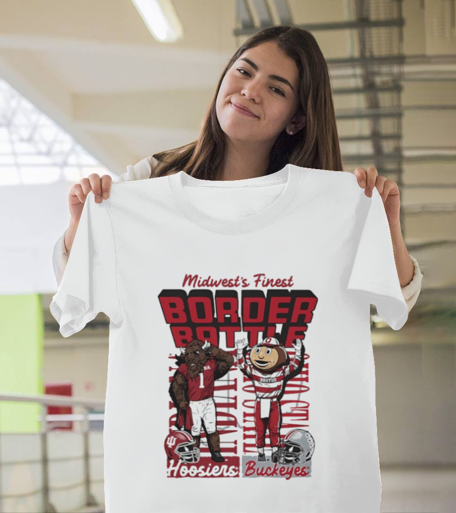 Midwest's Finest Indiana Hoosiers Vs Ohio State Buckeyes 2026 Border Battle T-Shirt
