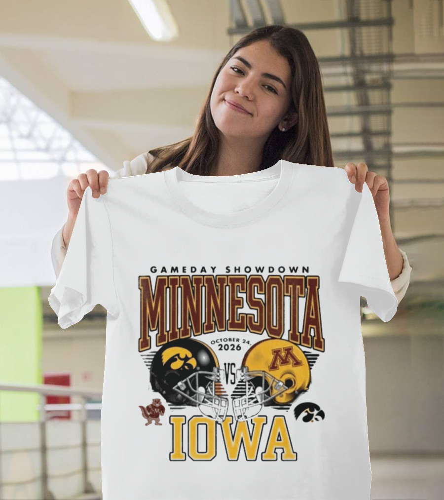 Gameday Showdown Minnesota Vs Iowa October 24 2026 Hawkeyes Golden Gophers Clash T-Shirt