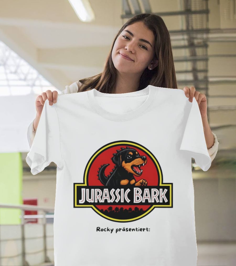 Jurassic Bark Rocky Prasentiert Dinosaur Dog T-Shirt