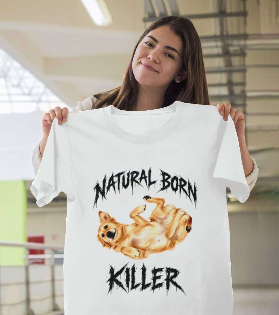 Natural Born Killer Playful Golden Retriever Pose T-Shirt
