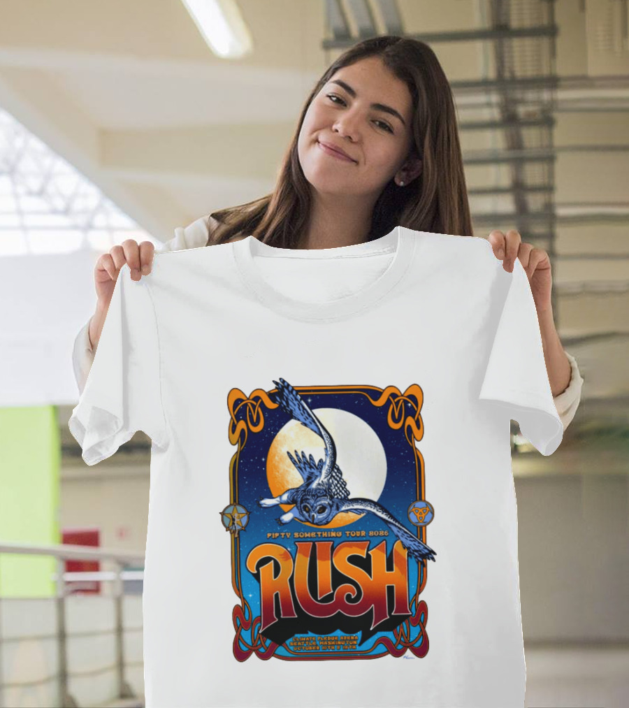 Rush Fifty Something Tour 2026 Owl Moon Climate Pledge Arena October Seattle T-Shirt