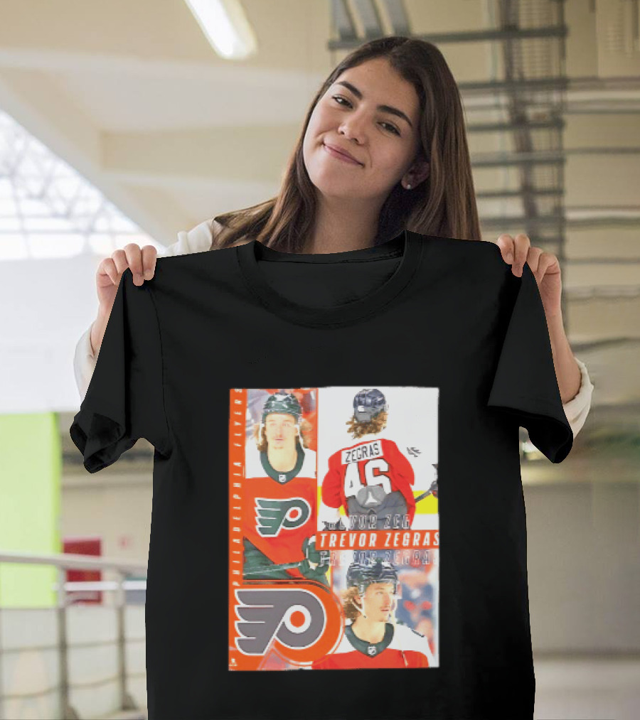 Philadelphia Flyers Trevor Zegras 46 Hockey Moment T-Shirt