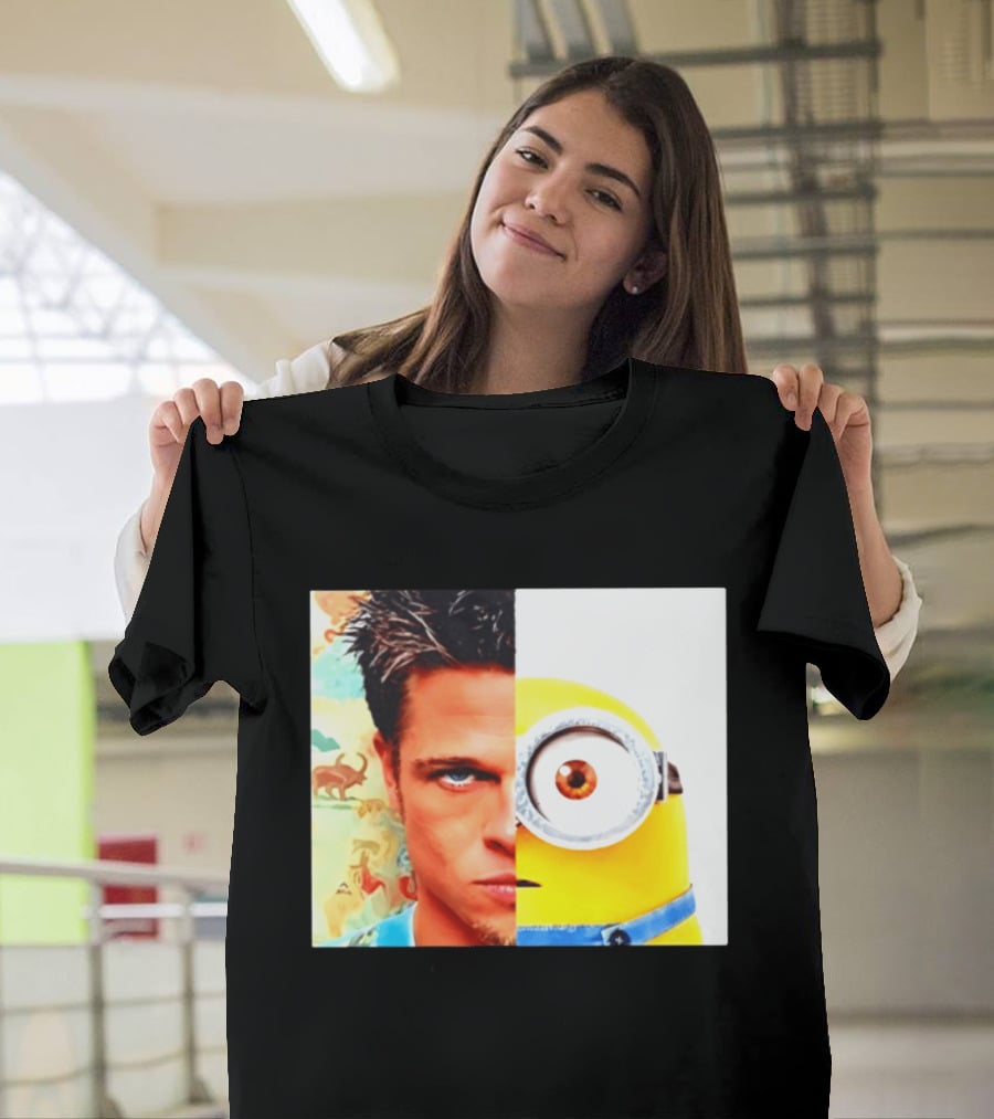 Tyler Durden Minions Split Face Mashup T-Shirt