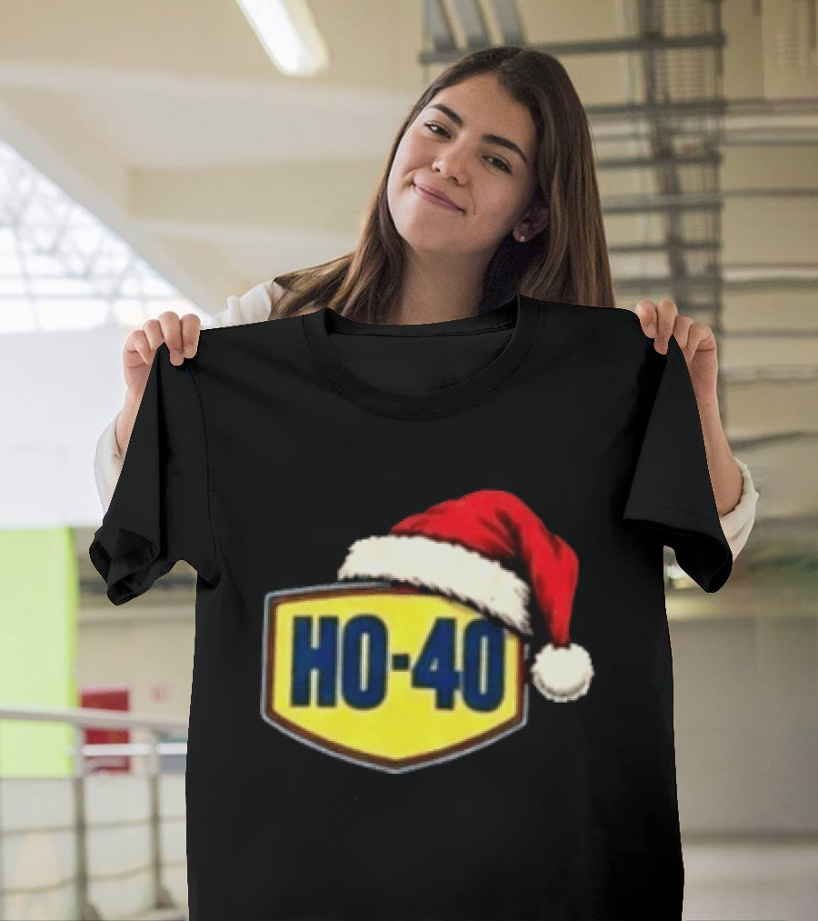 HO 40 Santa Hat Christmas Humor For Mechanic Enthusiasts T-Shirt