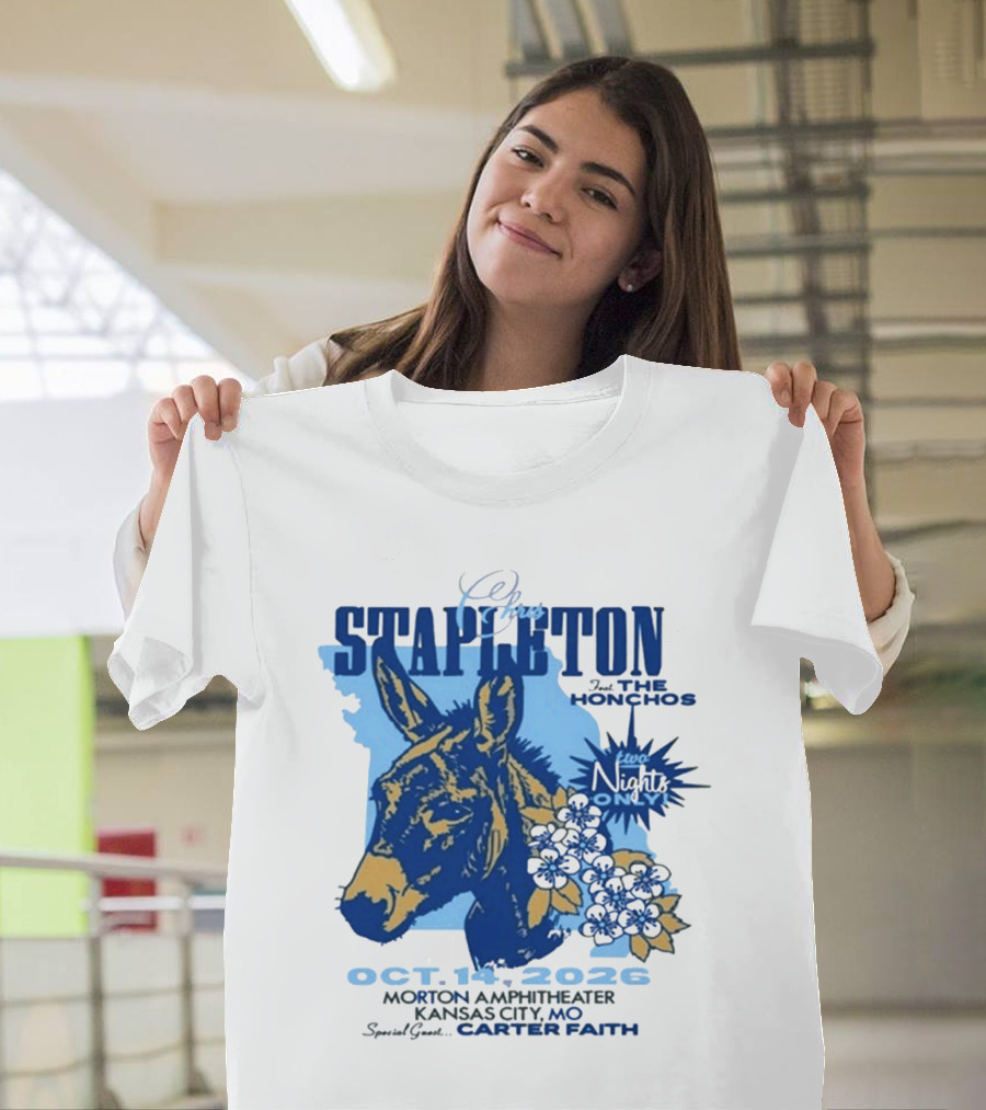 Chris Stapleton With The Honchos Kansas City MO October 14 2026 Morton Amphitheater Special Guest Carter Faith T-Shirt
