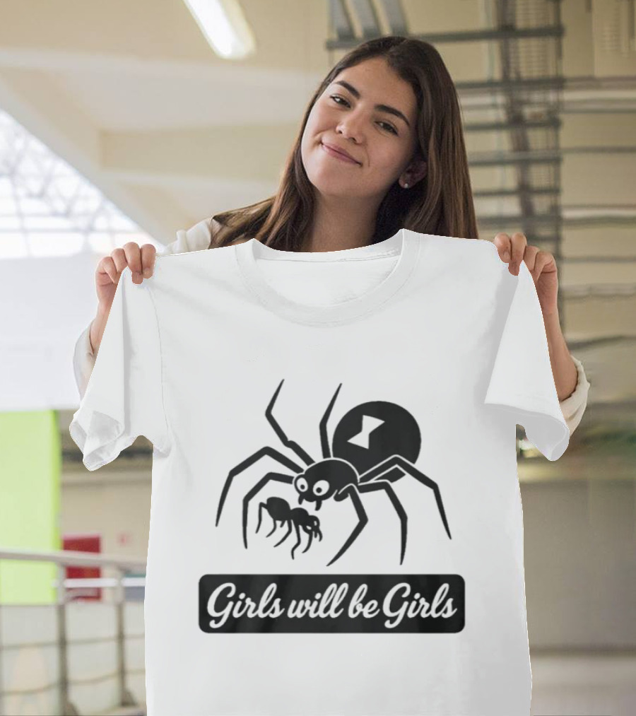 Girls Will Be Girls Black Widow Spider T-Shirt