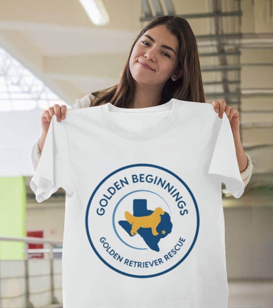 Golden Beginnings Golden Retriever Rescue Texas Map Dog T-Shirt