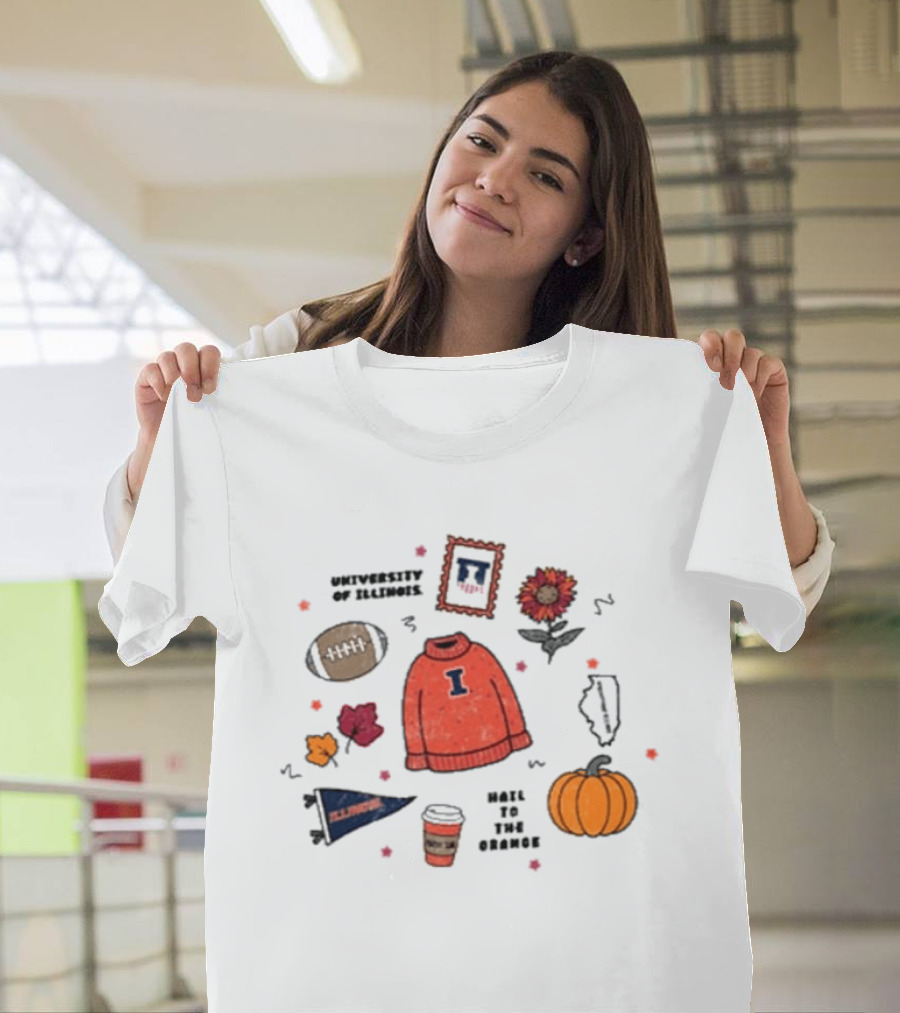Illinois Fighting Illini Autumn Montage University State T-Shirt