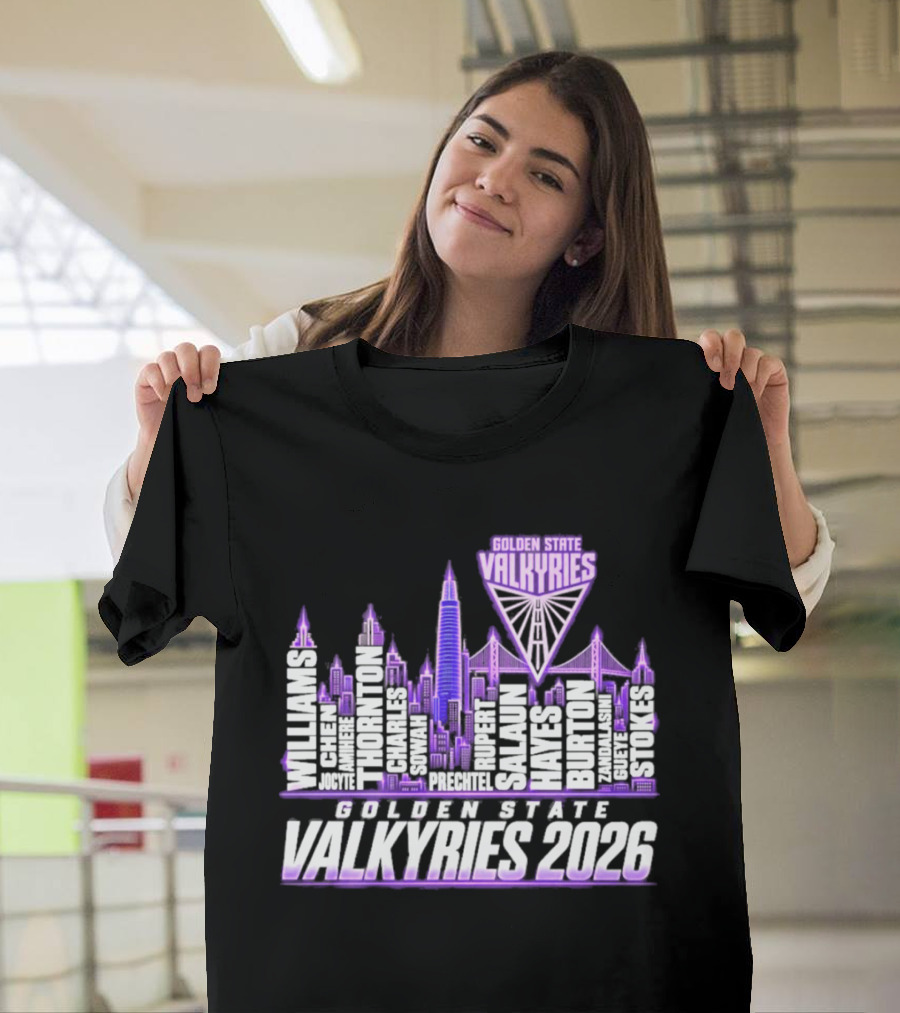 Golden State Valkyries 2026 WNBA City Name Player Skyline Light T-Shirt