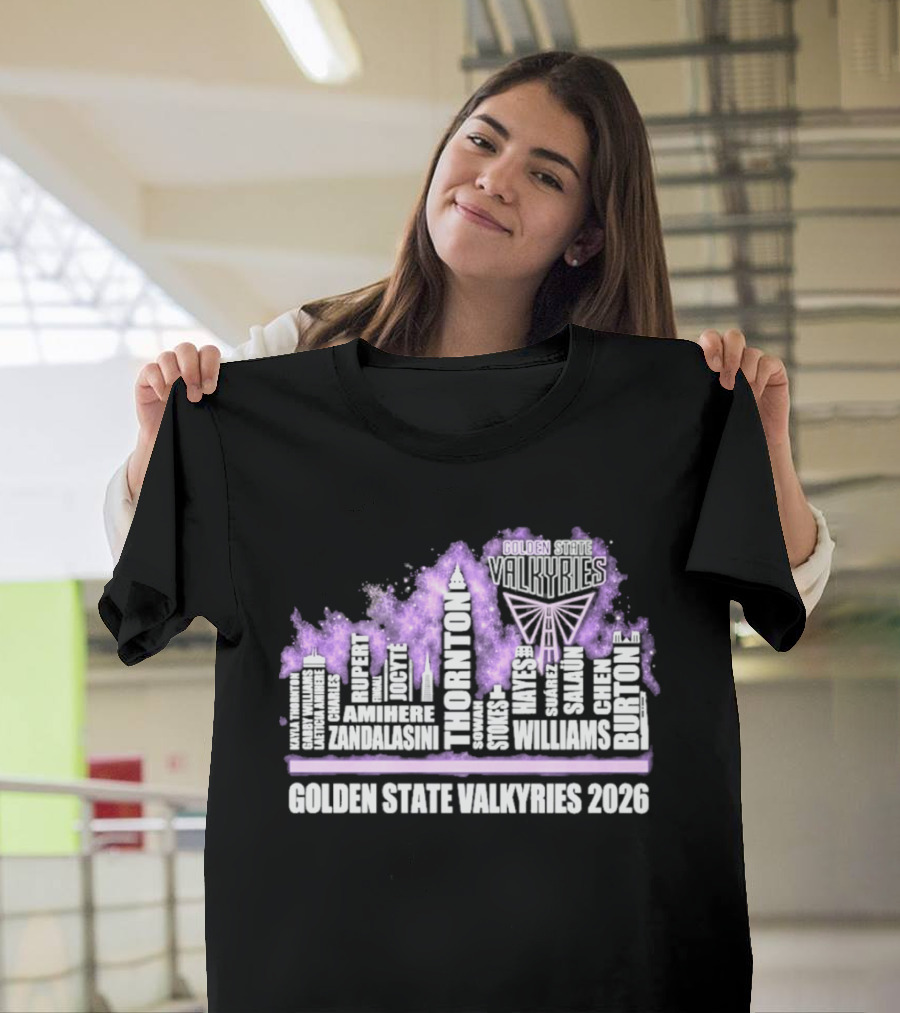 Golden State Valkyries 2026 WNBA Skyline Butterfly T-Shirt