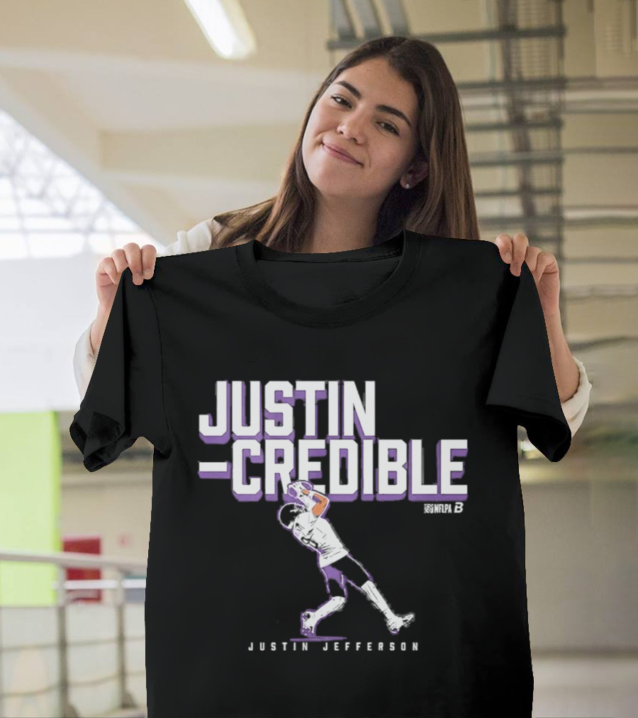 Justin Jefferson Justin Credible Minnesota Vikings Team 18 Football Player T-Shirt