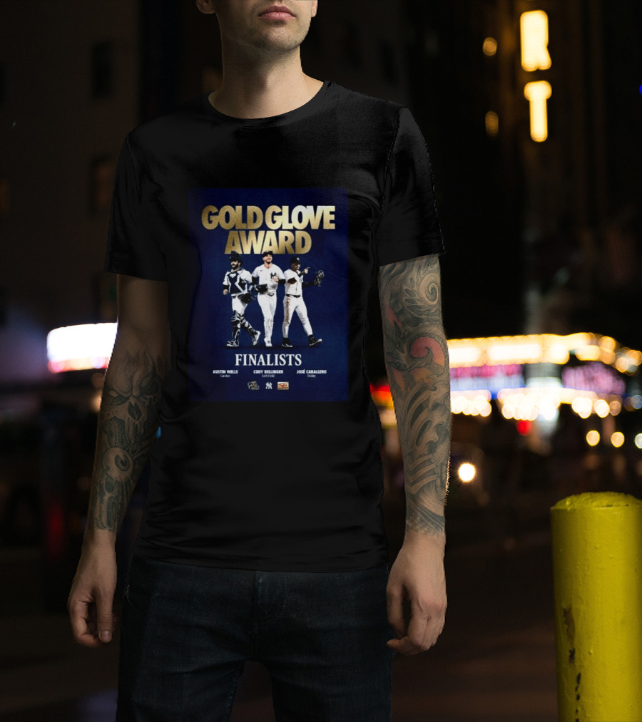 Gold Glove Award Finalists Austin Wells Cody Bellinger José Caballero 2026 Yankees Cubs Mariners T-Shirt