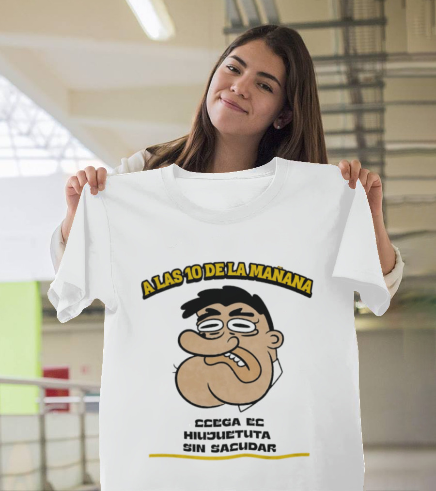 A Las 10 De La Mañana Ccega Es Hiujuetuta Sin Sacudar Swag Head Funny Cartoon Face T-Shirt
