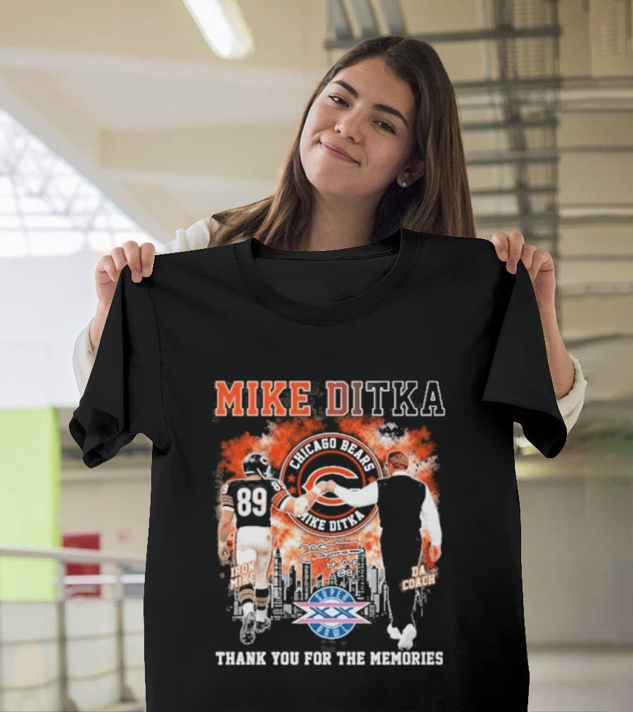 Mike Ditka Iron Mike Da Coach Super Bowl Fist Bump Thank You For The Memories T-Shirt