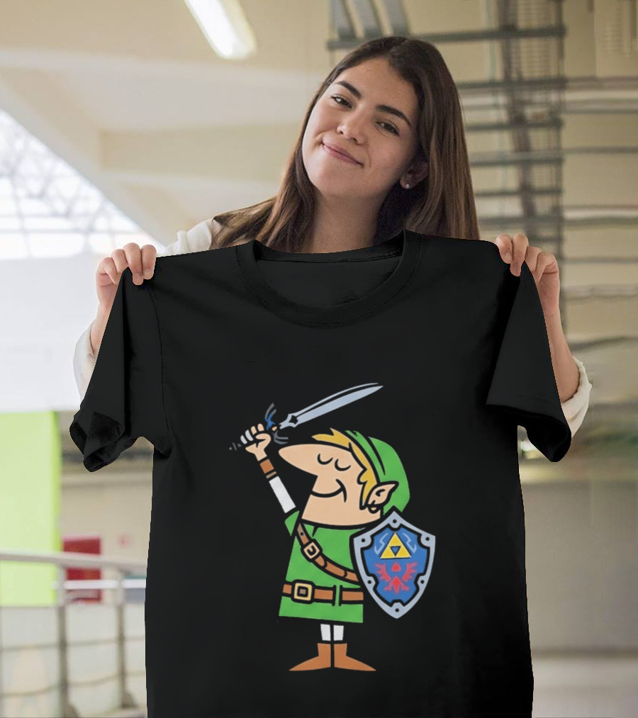 Little Caesars Link Green Zelda Shield Sword T-Shirt