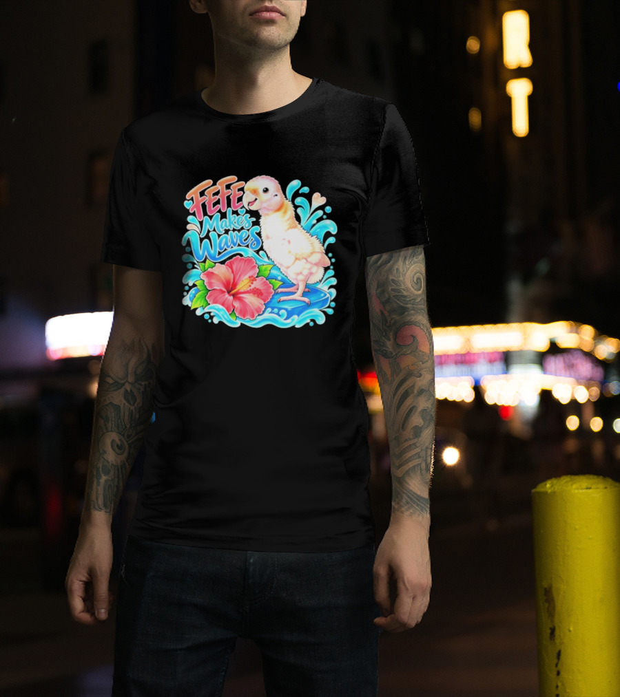 FeFe Makes Waves Parrot Hibiscus Splash Fundraiser T-Shirt