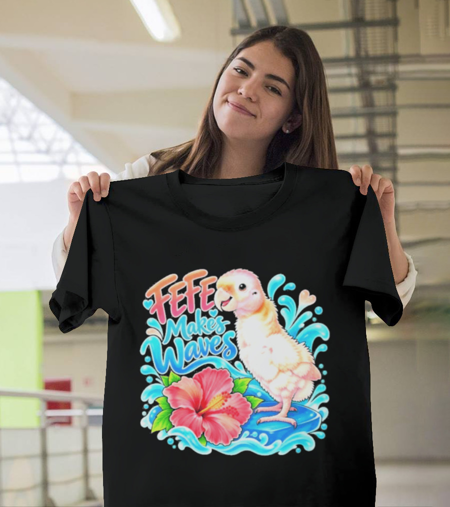 FeFe Makes Waves Parrot Hibiscus Splash Fundraiser T-Shirt