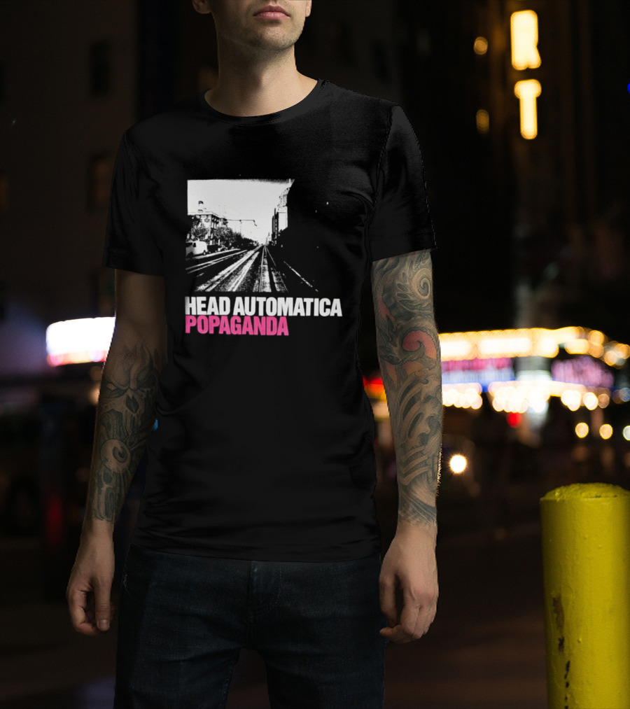 Head Automatica Popaganda Train Tracks Art Daryl Palumbo T-Shirt