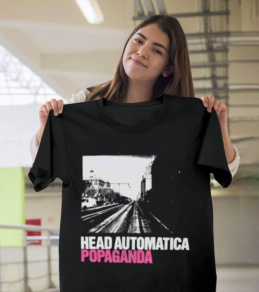 Head Automatica Popaganda Train Tracks Art Daryl Palumbo T-Shirt