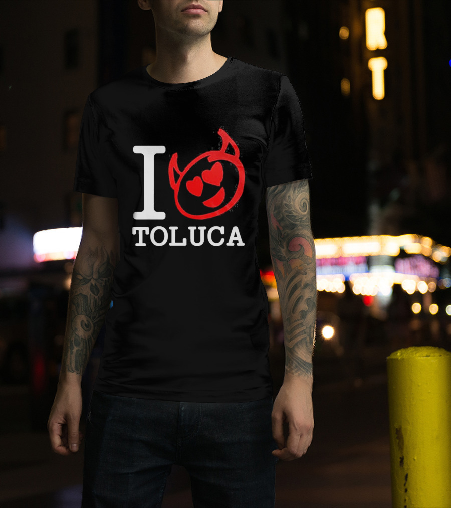 I Love Toluca FC Heart Eyes Devil Emoticon T-Shirt
