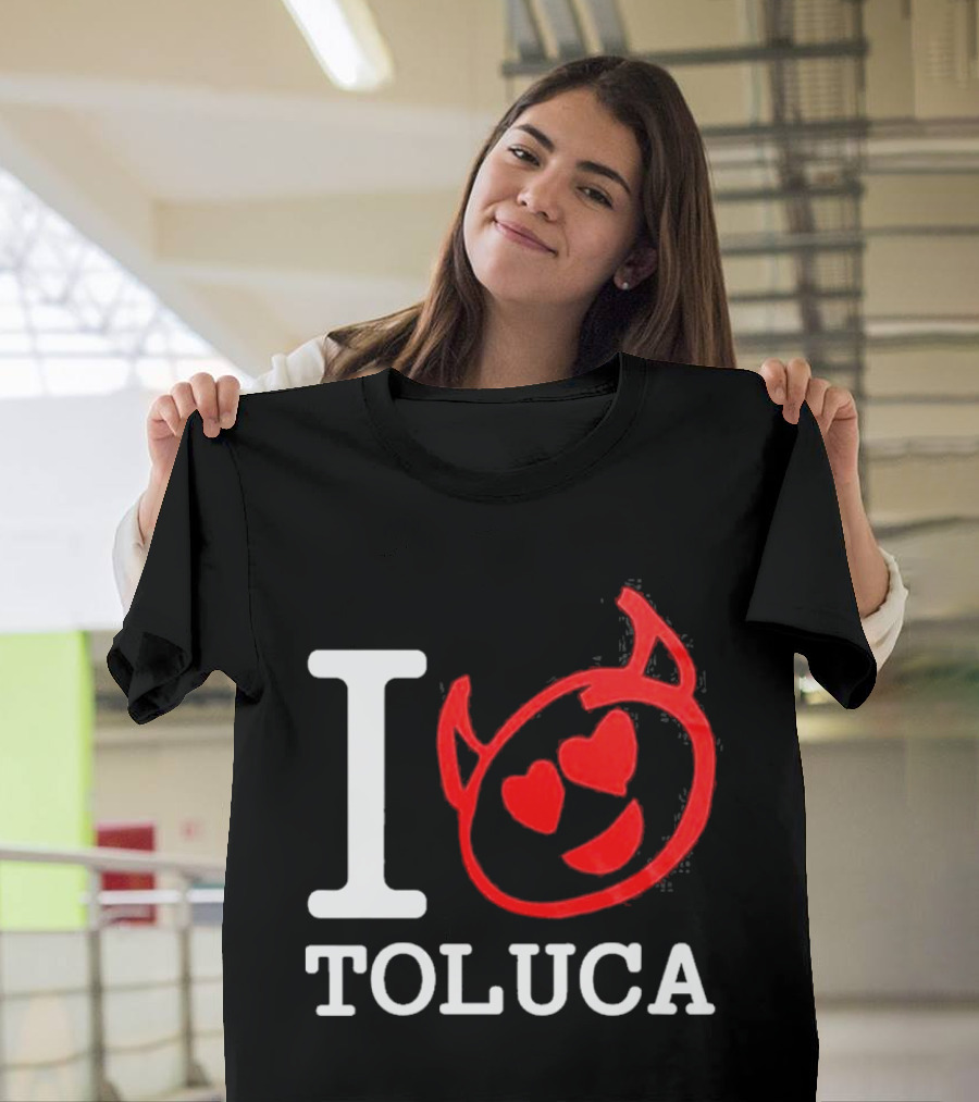 I Love Toluca FC Heart Eyes Devil Emoticon T-Shirt