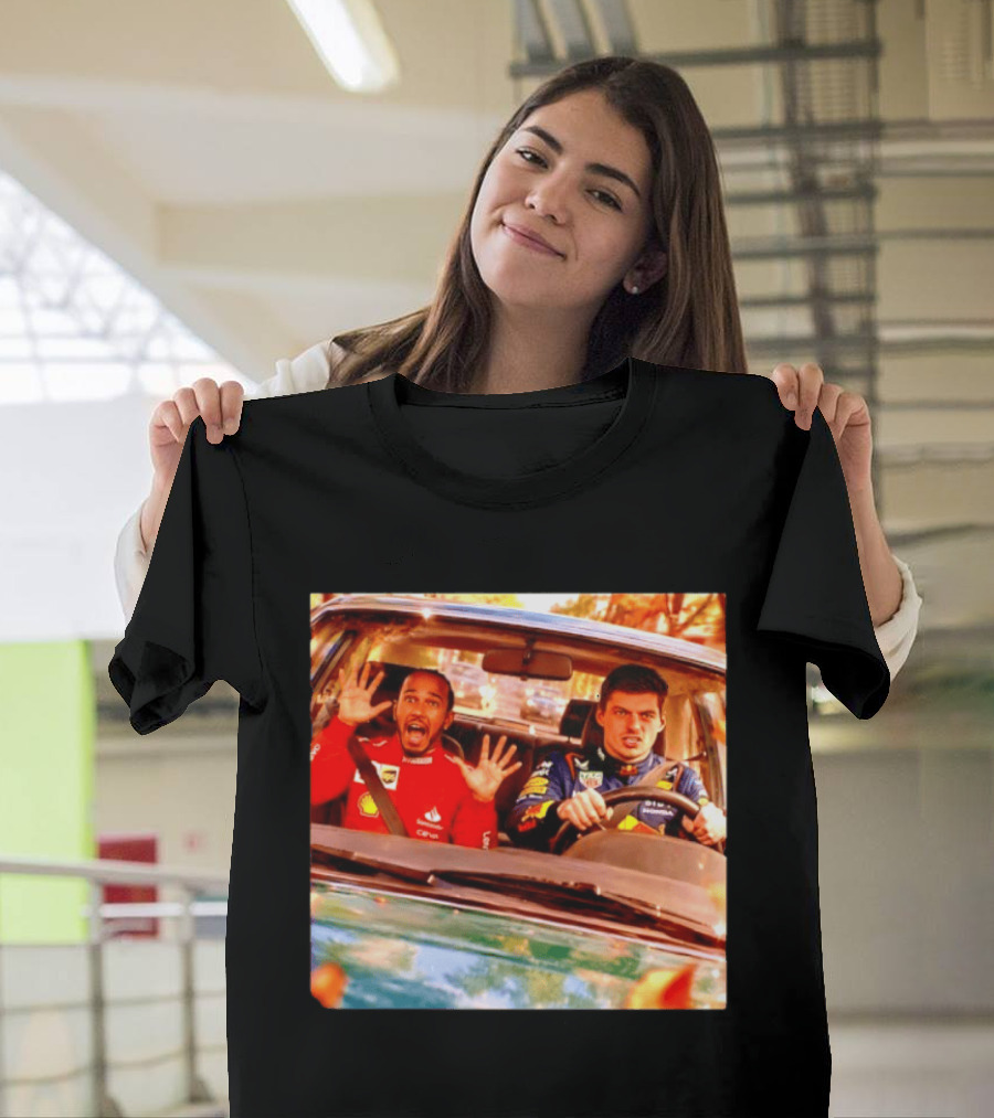 Max Verstappen Racing Scared Lewis Hamilton Passenger Scene T-Shirt