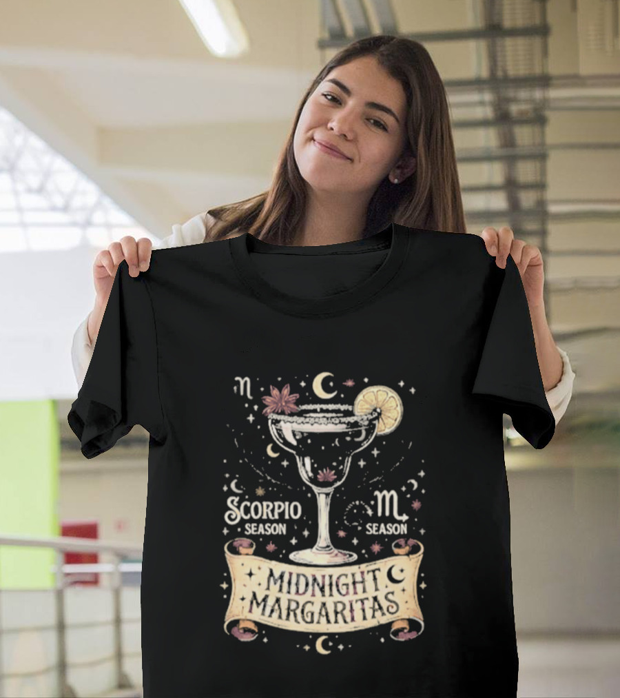 Midnight Margaritas Scorpio Season Zodiac Cocktail Aesthetic T-Shirt