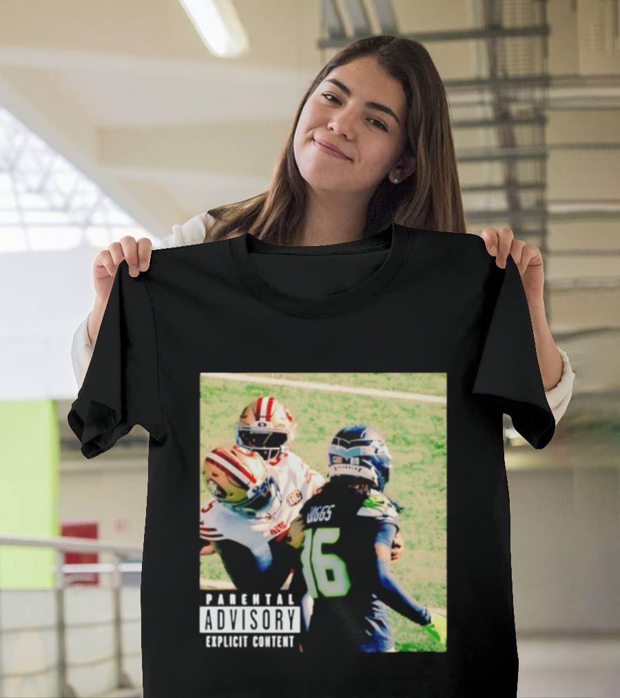 Parental Advisory Explicit Content Mike Evans Vs Trevon Diggs Football Meme T-Shirt