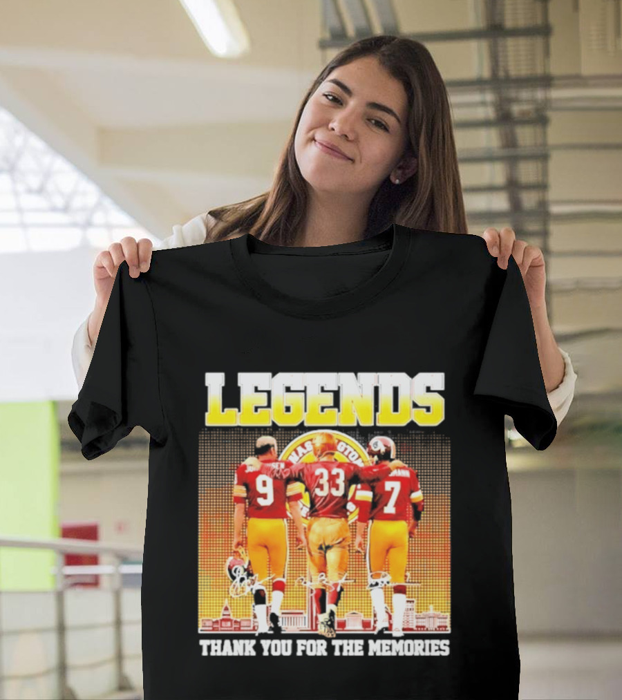 Washington Commanders Legends Thank You For The Memories Skyline Signatures T-Shirt