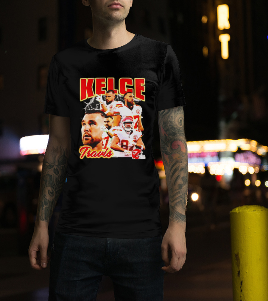Travis Kelce Kansas City Chiefs Football 90s Bootleg Retro Style Chiefs Football Kelce 87 T-Shirt