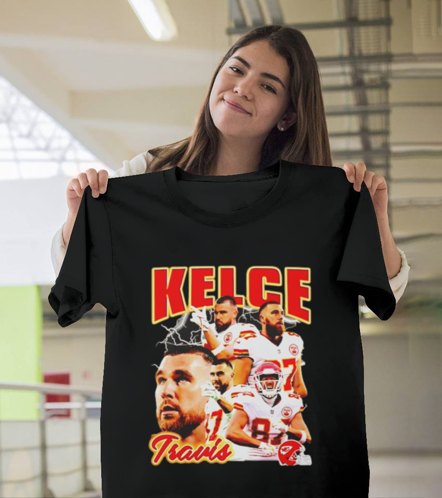 Travis Kelce Kansas City Chiefs Football 90s Bootleg Retro Style Chiefs Football Kelce 87 T-Shirt