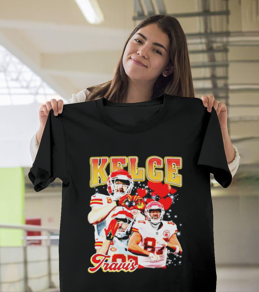 Travis Kelce Kansas City Chiefs Hand Heart Kelce 87 T-Shirt