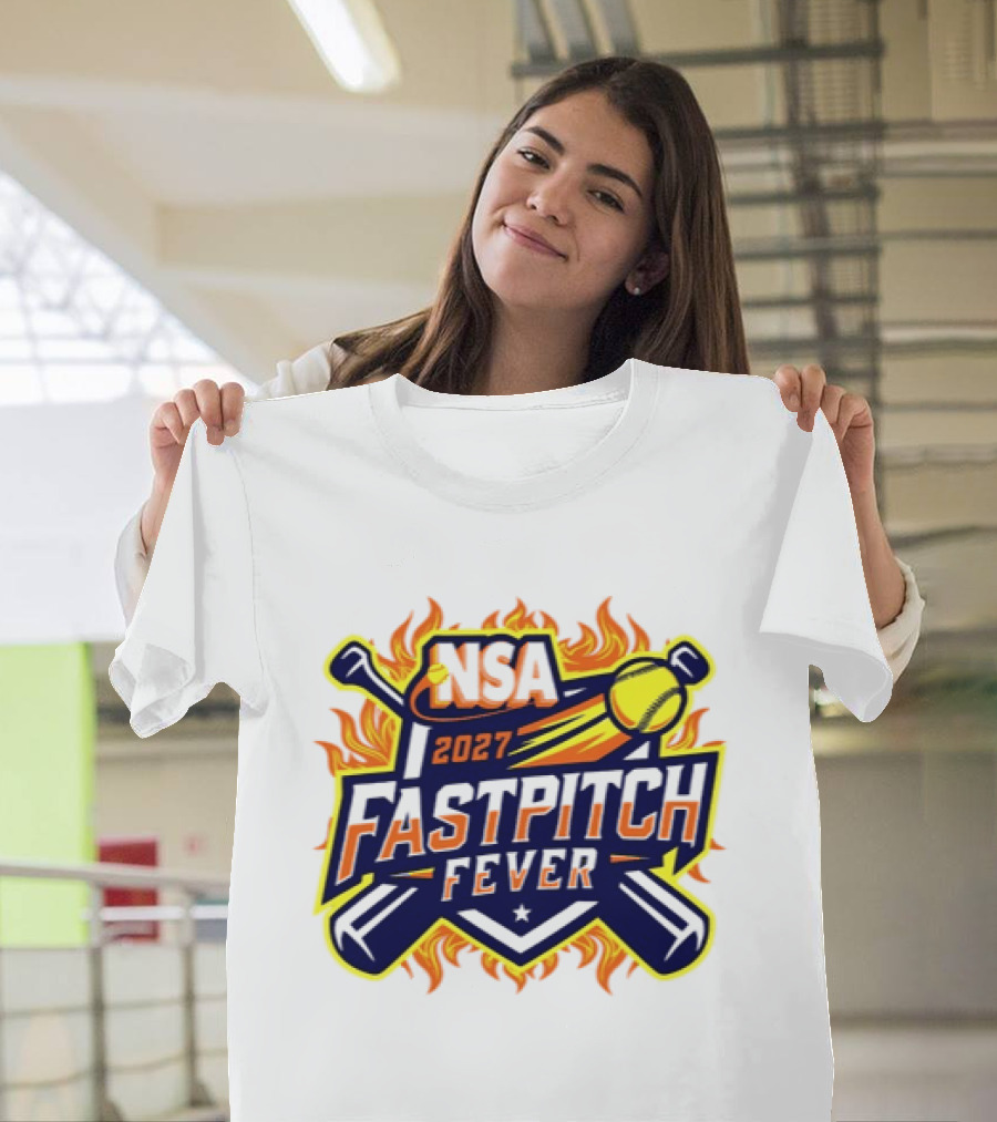 NSA 2027 Fastpitch Fever Tournament Softball Flames T-Shirt