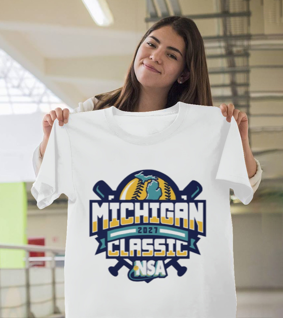 2027 Michigan Classic NSA Tournament Baseball Softball Michigan Map T-Shirt