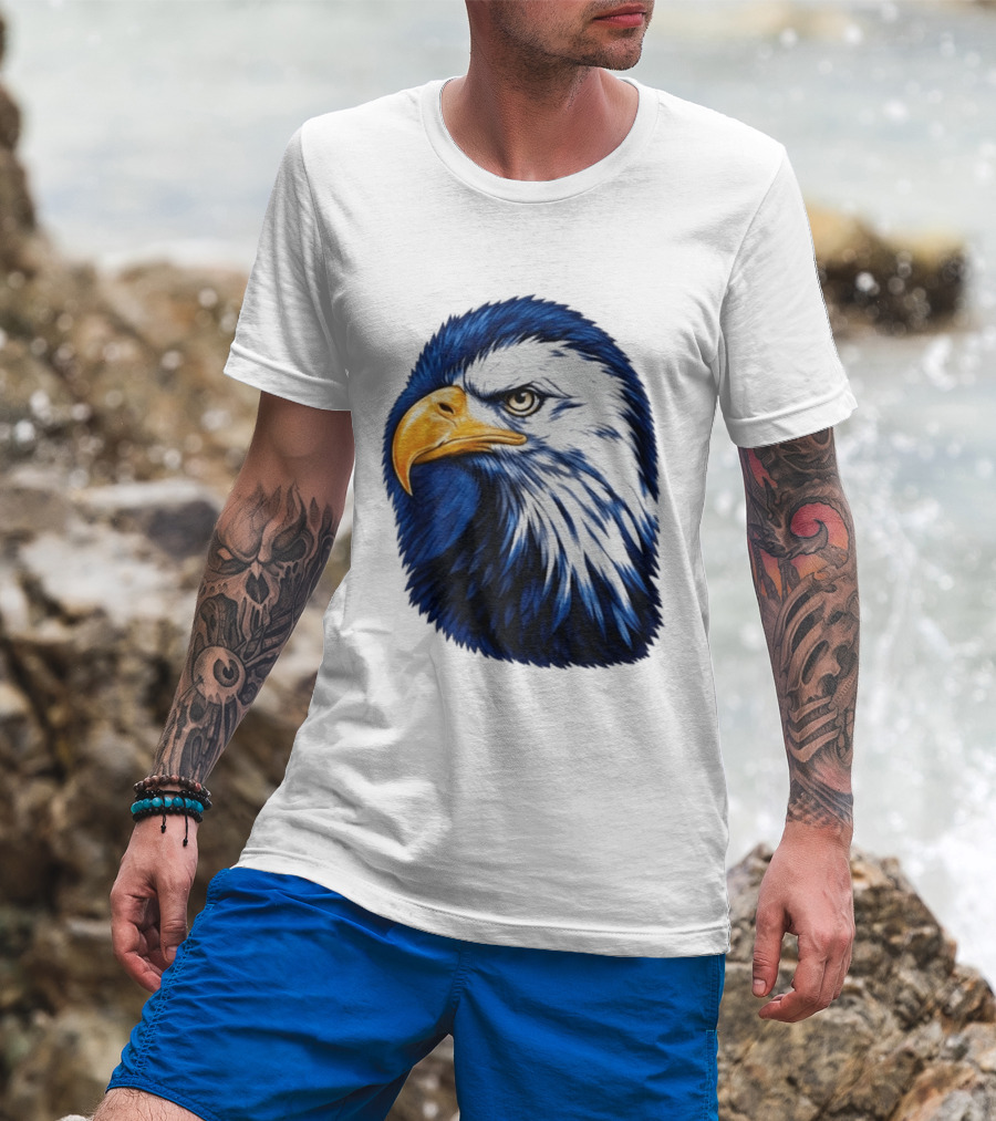 Daisy Edgar Jones Eagle Raglan Blue And White Bird T-Shirt