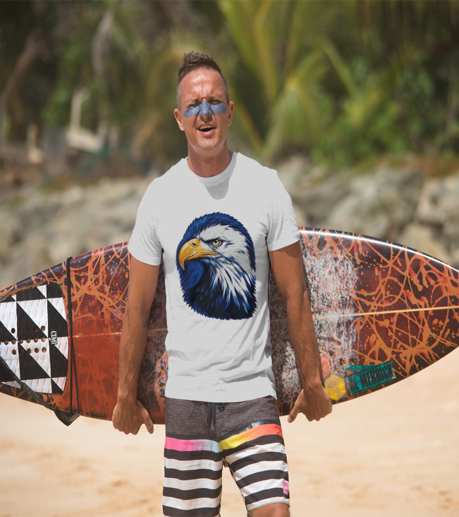 Daisy Edgar Jones Eagle Raglan Blue And White Bird T-Shirt
