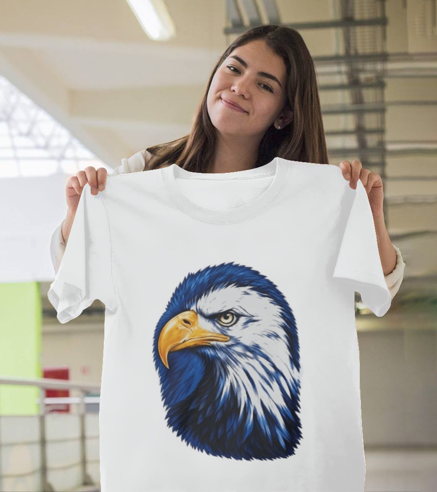 Daisy Edgar Jones Eagle Raglan Blue And White Bird T-Shirt