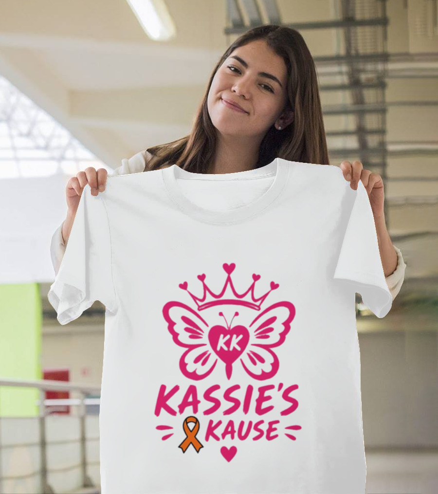 Kassie's Kause KK Butterfly Crown Orange Awareness Ribbon T-Shirt